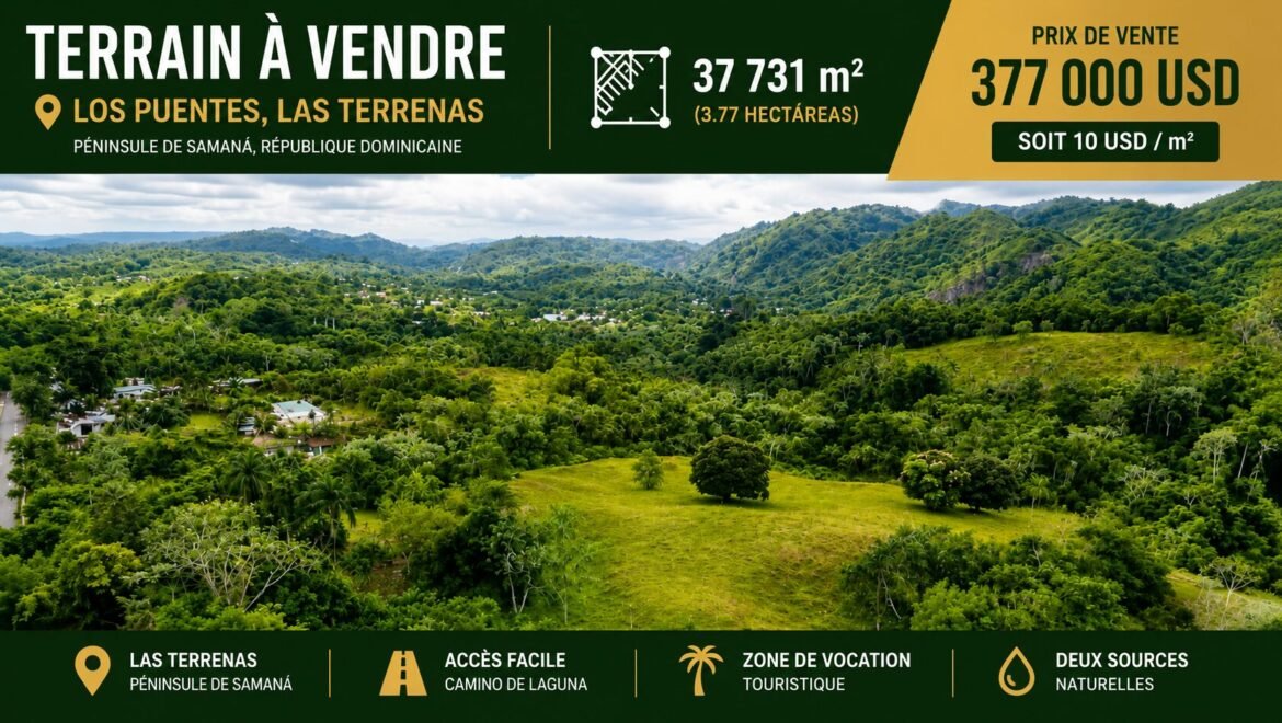 Terrain de 37731 M2 à Los Puentes Las Terrenas