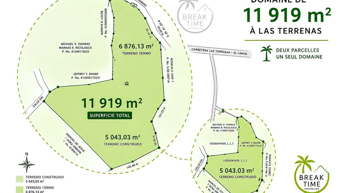 Domaine à vendre à Las Terrenas, Plan et superficie